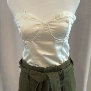 Lulu's Chic Cream Satin Bustier